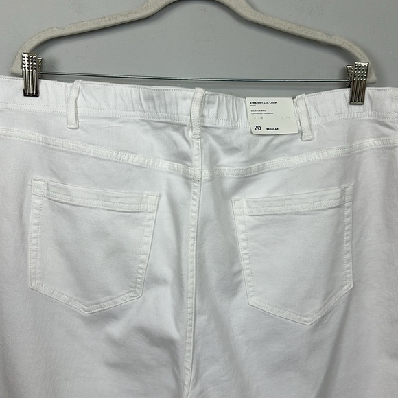 NWT J.Jill Denim High Rise Straight Leg Fringe Hem Crop White Sz 20 - Picture 10 of 13